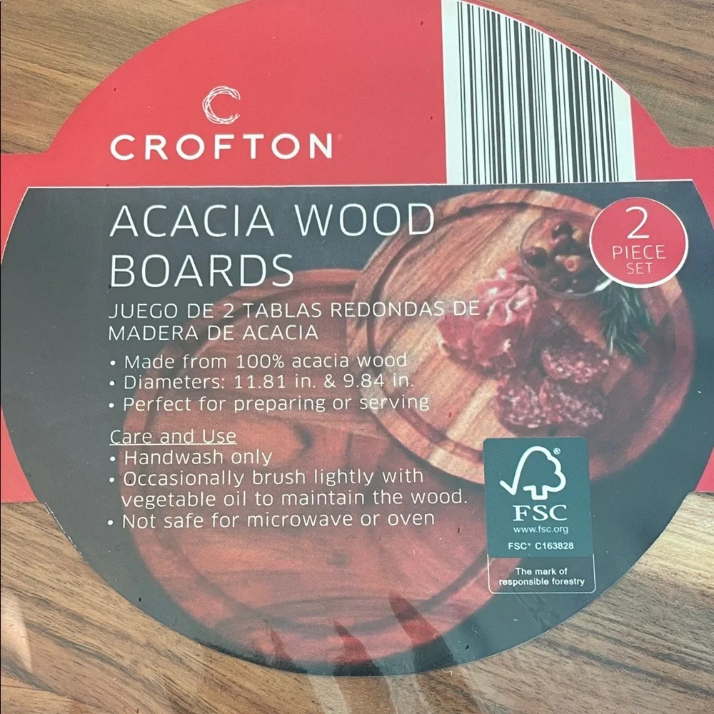 Crofton Acacia Wood Boards - Natural Brown - Picture 2 of 4